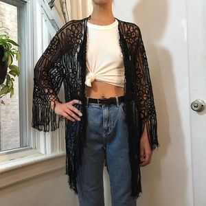 Vintage Silk Fringe Kimono